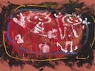 Jan Kíek, Figurativní kompozice, 1957, tempera, kva, barevný karton