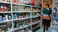 Potravinová banka organizace Trussell Trust v Salisbury na jihu Anglie.