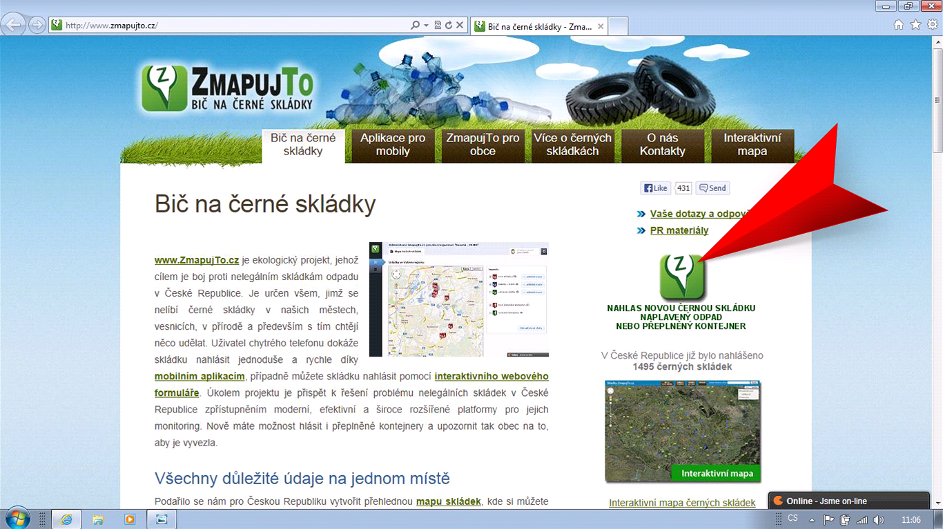 Naplavený odpad m��ete jednodu�e nahlásit i p�es web, sta�í rozkliknout...