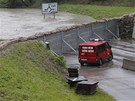 Povodové zábrany nedaleko rakouské Kreme (4. ervna 2013)