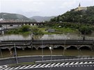 Rozvodnné Labe zatopilo v Ústí nad Labem kruhovou kiovatku pod zámekem