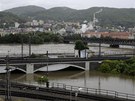 Rozvodnné Labe v Ústí nad Labem v míst, kde do nj vtéká i Bílina. (4. ervna