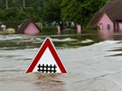 Zaplavené K�e�ice na Litom��icku. (4. �ervna 2013)