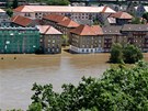 Rozvodnné Labe se v Ústí vylilo do ulic. (5. ervna 2013)