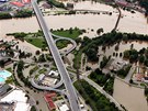 Rozvodn�né Labe zaplavilo centrum D��ína. (5. �ervna 2013)