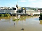 Zaplavené centrum Ústí nad Labem