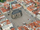 Náměstí Republiky v Plzni a katedrála svatého Bartoloměje