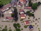 Staré Ouholice - Rozvodnná Vltava zaplavila 3. ervna ást obce Staré Ouholice