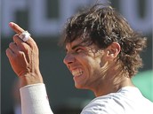 JSEM TAM. panlsk tenista Rafael Nadal se ken, prv postoupil do finle