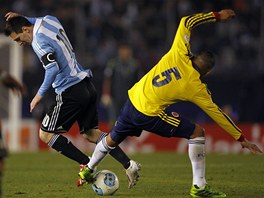Kolumbijskou obranu nedokzal pekonat ani Lionel Messi. Na snmku hvzdnho