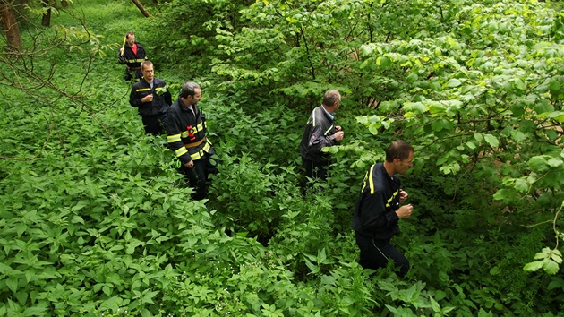 Záchranáři hledají na Náchodsku muže, který vypadl z lodičky do rozvodněné Metuje (2. června 2013)