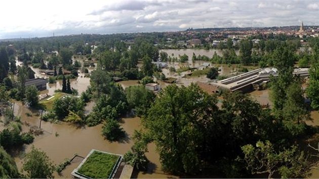 Panorama Zoo Praha ze Zakzanky v ter 4. ervna kolem dest hodiny dopoledne. "Situace je zoufal, jsme o cel lta zpt," komentuje to editel prask zoo Miroslav Bobek.