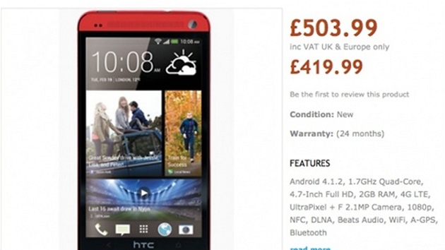HTC One red (erven varianta)