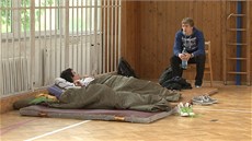 Evakua�ní centrum v pra�ských Mod�anech (3. �ervna 2013)