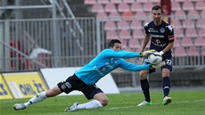 Momentka z duelu Brno - Slovácko.