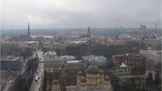Lotysko, pohled na Rigu - Pohled na Rigu z hotelu Riga v centru msta.