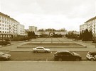 Projekt úpravy námstí Budovatel v Sokolov. Souasný stav, pohled íslo 1.