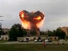 Výbuch muniního skladu poblí ruské Samary