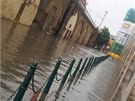 Povodn po bouce v Karlín