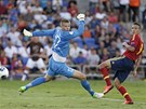 GÓL. panl Rodrigo pekonává v semifinále Eura fotbalist do 21 let norského