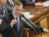 Premiér Petr Nečas vystoupil ve sněmovně.