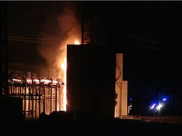 Požár pražské rozvodny Chodov.