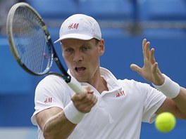 Tom Berdych na turnaji v londnskm Queen's Clubu 