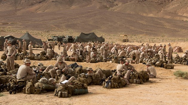 Americká námořní pěchota na vojenském cvičení Eager Lion v Jordánsku