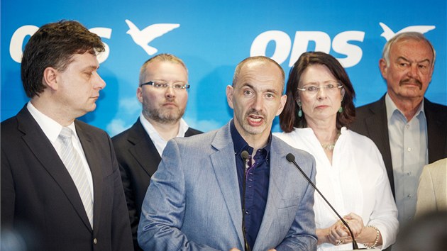 Vedení ODS se ujal její první místopředseda Martin Kuba. (17. června 2013)
