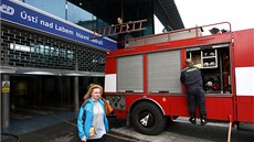 Z vytopené odbavovací haly hlavního vlakového nádraí v Ústí nad Labem