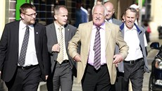 Václav Klaus, vpravo jeho bývalý poradce Petr Hájek (17. �ervna 2013)