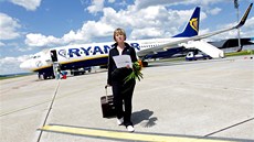 Ryanair v Brn odbavil miliontého zákazníka. Stala se jím Vra Ryánková, která