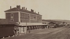 Severozápadní dráha - Nádraí v Jihlav v roce 1871, krátce po dokonení 