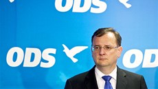 Petr Neas na tiskové konferenci po pátením jednání výkonné rady ODS. (14.