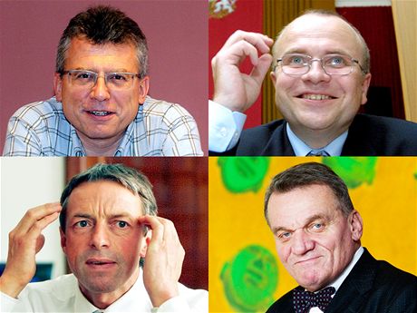 Bývalí pratí primátoi Jan Kasl, Igor Nmec, Pavel Bém a Bohuslav Svoboda