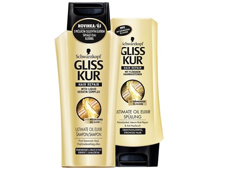 Gliss Kur: ampon Ultimate Oil Elixir (250 ml), 75 korun; kondicionr Ultimate...