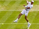 BUM! eský tenista Tomá Berdych smeuje ve 2. kole Wimbledonu.