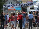 Lid v Olbramovicch demonstrovali za urychlenou stavbu obchvatu kolem obce...