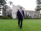 Chilský prezident Sebastián Piera vychází 21. kvtna 2013 z prezidentského