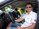 Tovární jezdec kodovky Jan Kopecký za volantem Fabie 1,2 HTP