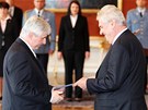 Prezident Milo Zeman jmenoval novým premiérem Jiího Rusnoka. (25. ervna 2013)