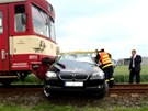 Motorák BMW zcela nerozdrtil, polská idika nehodu peila. (22. ervna 2013)