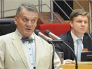 Nkdejí primátor Bohuslav Svoboda hovoí na zastupitelstvu, které zvolilo