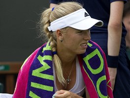 LEDOVN. Dnsk tenistka Caroline Wozniack leduje zrann kotnk ve 2.kole