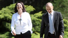 �éfka Sn�movny Miroslava N�mcová a ú�adující p�edseda ODS Martin Kuba po