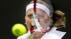 MÁM VOLNO. eská tenistka Petra Kvitová ve 2. kole Wimbledonu kvli zranní soupeky vyhrála bez boje.