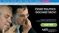 Reklama na elektronické cigarety s prezidentem Miloem Zemanem a premiérem...
