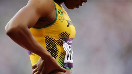 Jamajská bkyn Novlene Williamsová-Millsová bhem olympiády v Londýn