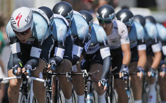 Cyklisté stáje Omega Pharma-Quick Step v asovce drustev na Tour de France,