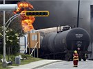 V Kanad vykolejil a explodoval vlak s ropou.